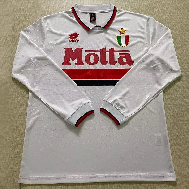 Jersey Retro AC Milan Visita 93-94 Manga Larga Maldini 3 Version Aficionado Calidad Premium