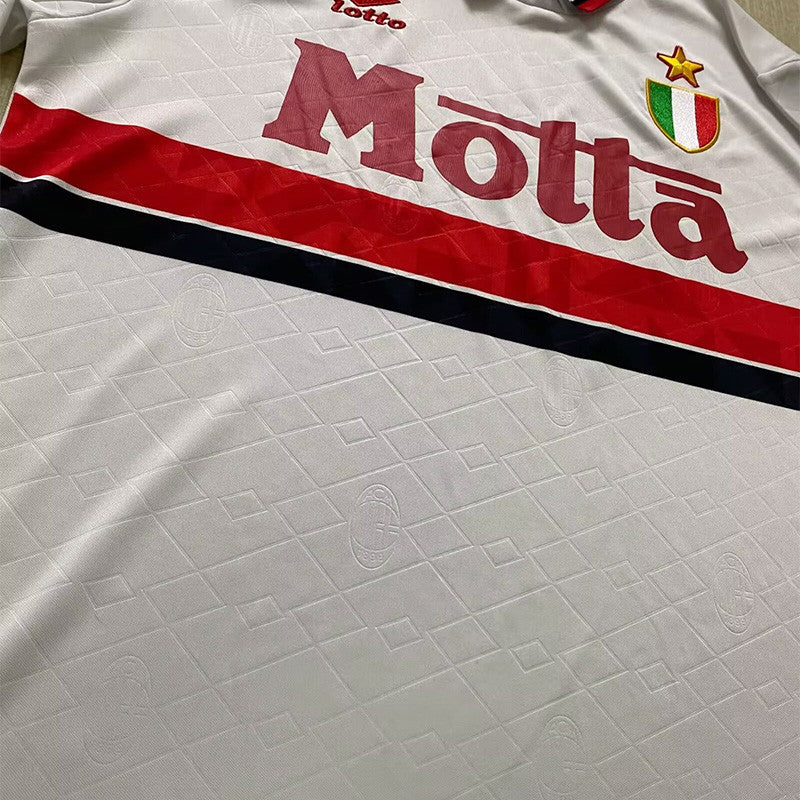 Jersey Retro AC Milan Visita 93-94 Manga Larga Maldini 3 Version Aficionado Calidad Premium