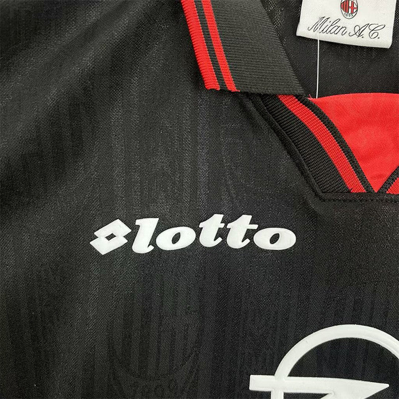 Jersey Retro AC Milan Visita 96-97 Manga Corta Maldini 3 Version Aficionado Calidad Premium