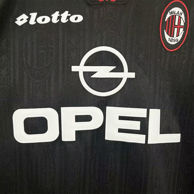 Jersey Retro AC Milan Visita 96-97 Manga Corta Maldini 3 Version Aficionado Calidad Premium
