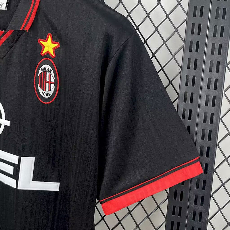 Jersey Retro AC Milan Visita 96-97 Manga Corta Maldini 3 Version Aficionado Calidad Premium