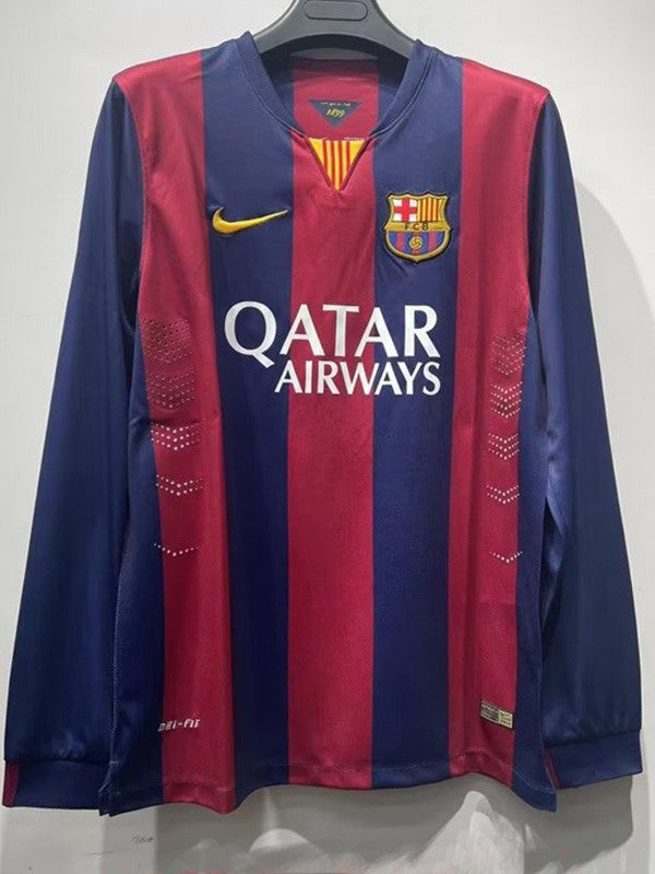 Jersey Retro FC Barcelona  Local 14-15  Manga Larga Messi 10  Version Aficionado Calidad Premium