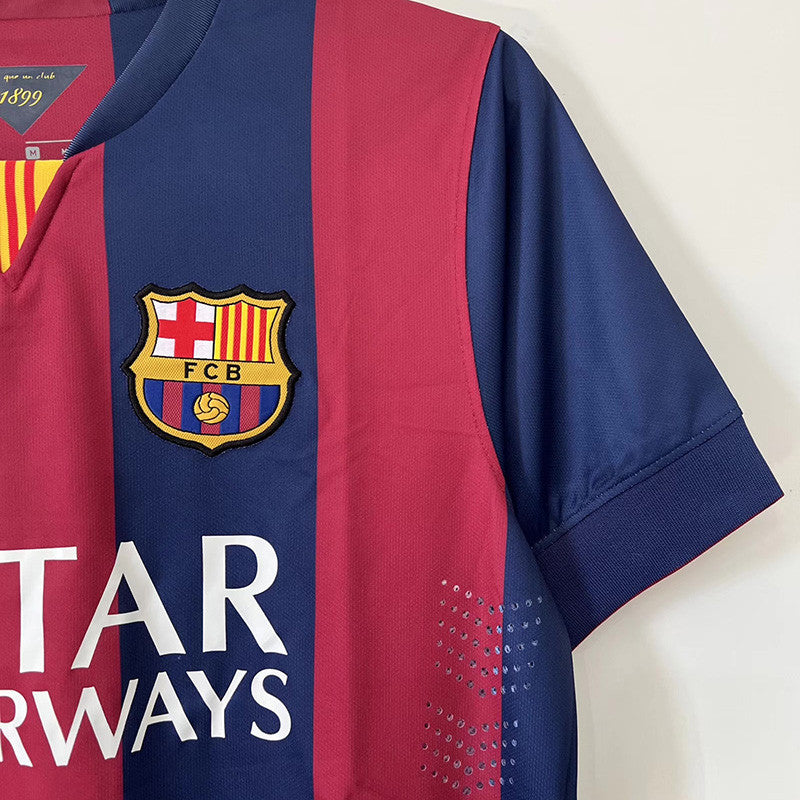 Jersey Retro FC Barcelona  Local 14-15  Manga Corta Suarez 9  Version Aficionado Calidad Premium