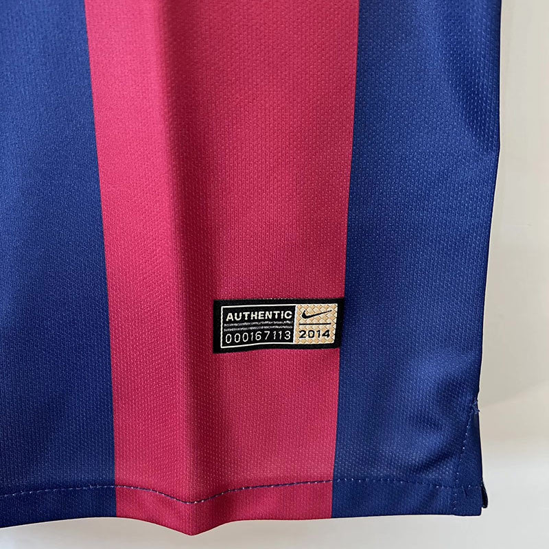 Jersey Retro FC Barcelona  Local 14-15  Manga Larga Messi 10  Version Aficionado Calidad Premium