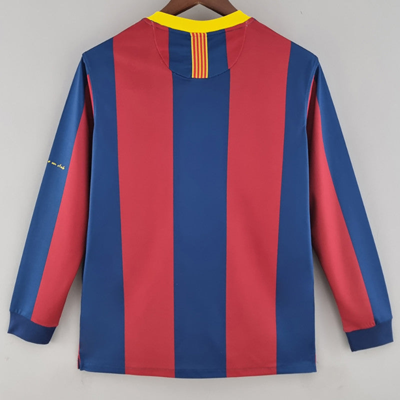 Jersey Retro FC Barcelona  Local 10-11  Manga Larga Messi 10 Version Aficionado Calidad Premium