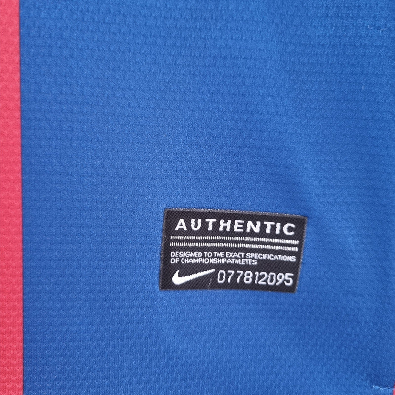 Jersey Retro FC Barcelona  Local 08-09  Manga Larga Marquez 4 Version Aficionado Calidad Premium
