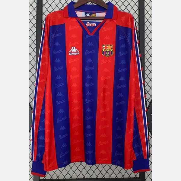 Jersey Retro FC Barcelona  Local 95-96 Manga Larga Ronaldo 9 Version Aficionado Calidad Premium