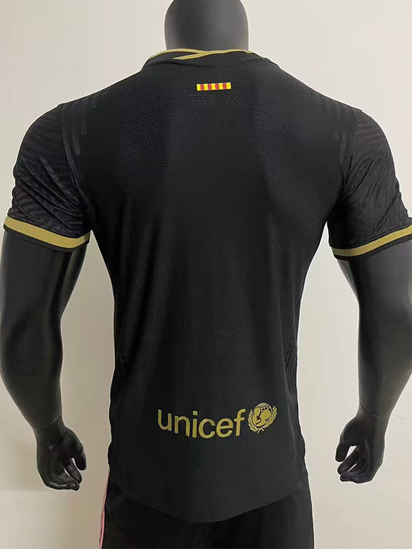 Jersey Retro FC Barcelona  Visita 20-21 Negra  Manga Corta Messi 10 Version Aficionado Calidad Premium