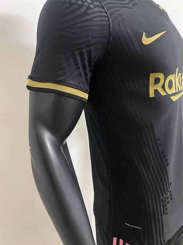 Jersey Retro FC Barcelona  Visita 20-21 Negra  Manga Corta Messi 10 Version Aficionado Calidad Premium