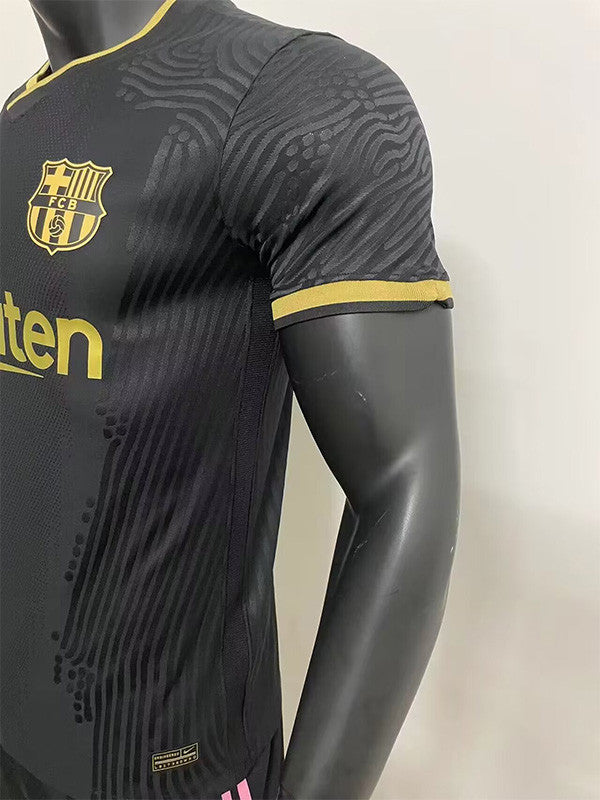 Jersey Retro FC Barcelona  Visita 20-21 Negra  Manga Corta Messi 10 Version Aficionado Calidad Premium