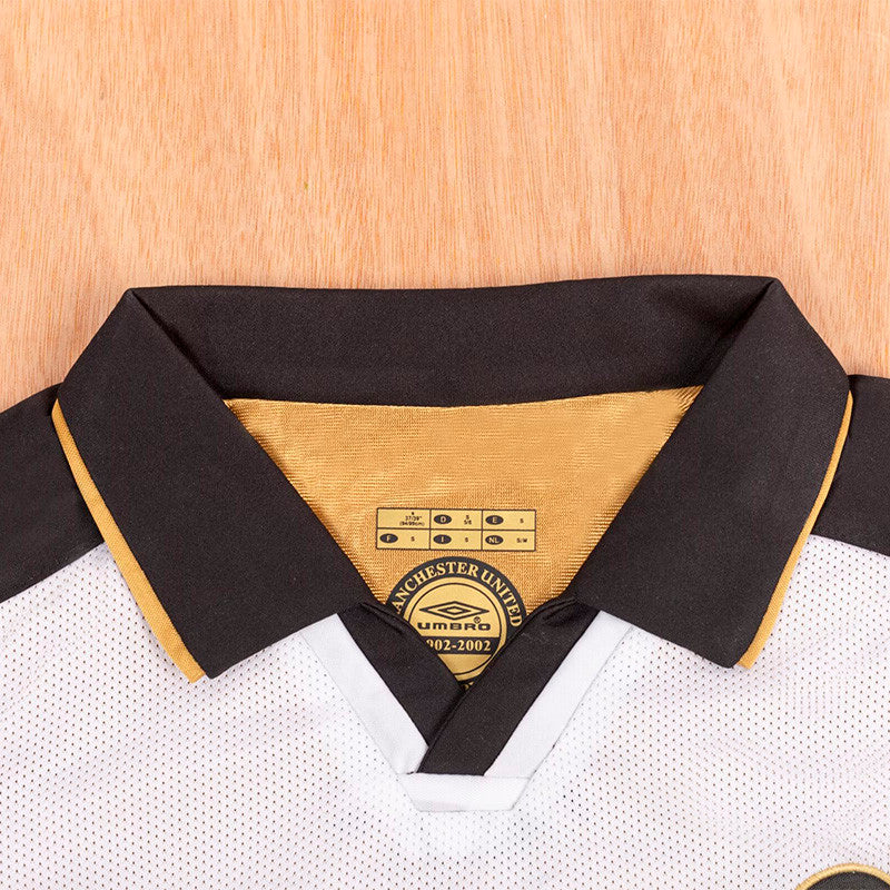 Jersey Retro Manchester United Centenario Doble Vista 01-02 Beckham 7  Manga Larga Version Aficionado