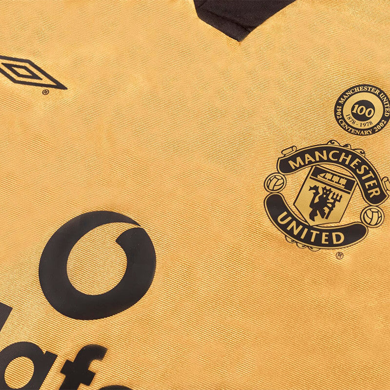 Jersey Retro Manchester United Centenario Doble Vista 01-02 Beckham 7  Manga Larga Version Aficionado