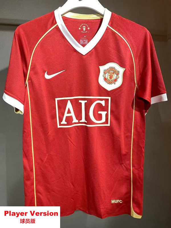 Jersey Retro Manchester United 06-07 Local Ronaldo 7  Manga Corta Version Aficionado