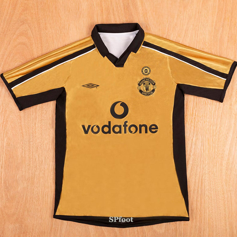 Jersey Retro Manchester United Centenario Doble Vista 01-02 Beckham 7  Manga Corta Version Aficionado