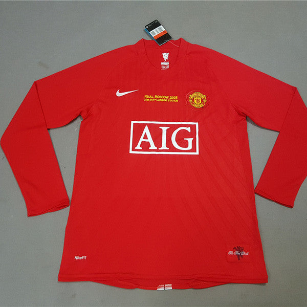 Jersey Retro Manchester United Local  08-09  Ronaldo 7  Manga Larga Version Aficionado