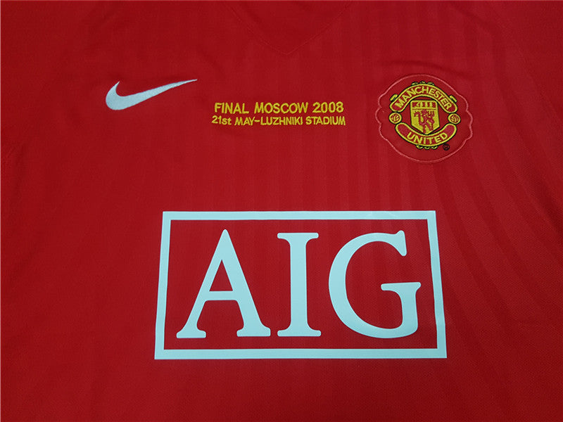 Jersey Retro Manchester United Local  08-09  Ronaldo 7  Manga Larga Version Aficionado