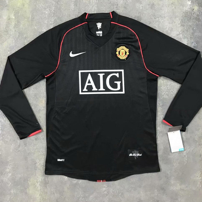 Jersey Retro Manchester United Visita 08-09  Ronaldo 7  Manga Larga Version Aficionado