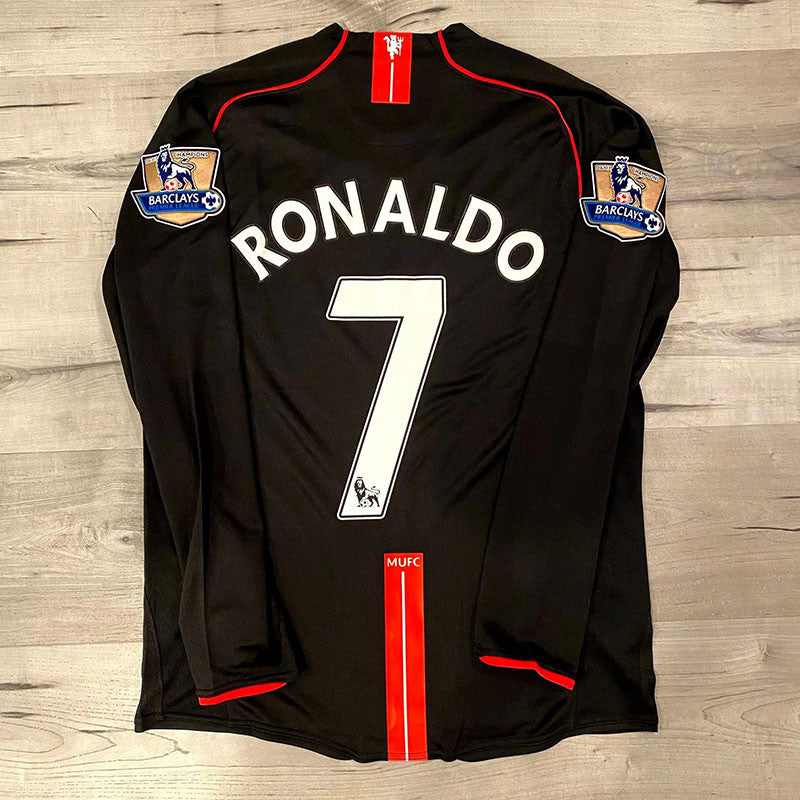 Jersey Retro Manchester United Visita 08-09  Ronaldo 7  Manga Larga Version Aficionado