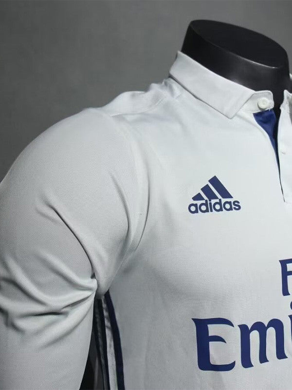 Jersey Retro Real Madrid Local 16-17 Ronaldo 7 Manga Larga Versión Aficionado