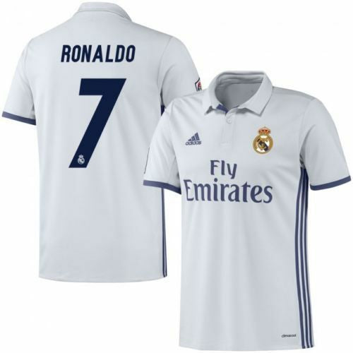 Jersey Retro Real Madrid 16-17   Ronaldo 7 Manga Corta Versión Aficionado