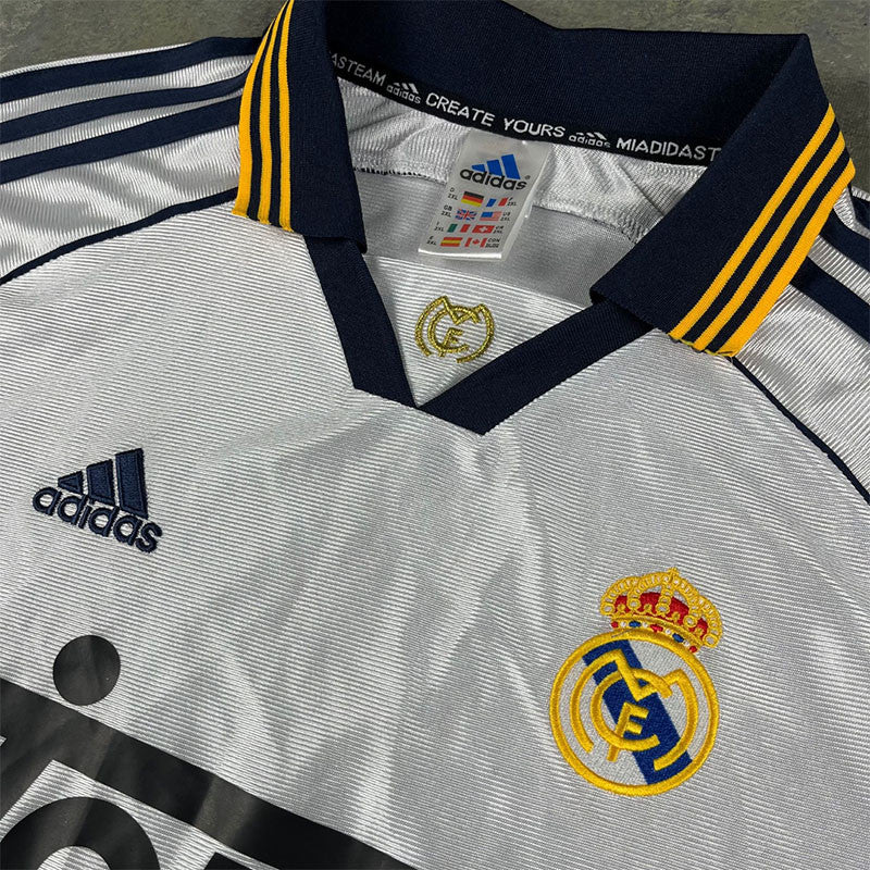Jersey Retro Real Madrid 99-00  Hombre Manga Corta Versión Aficionado