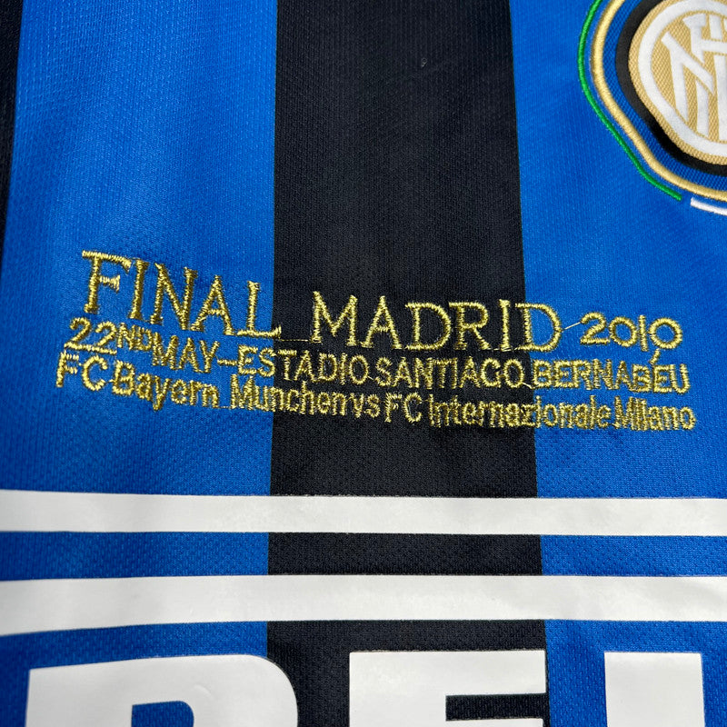 Jersey Retro Inter de Milan Local 09-10 22 Milito   Manga Corta Version Aficionado Calidad Premium