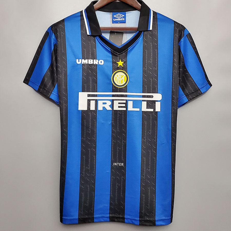 Jersey Retro Inter de Milan Local 97-98  10 Ronaldo Manga Corta Version Aficionado Calidad Premium