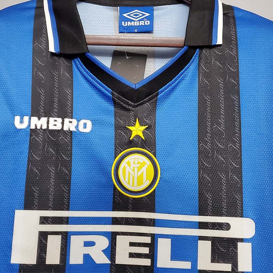 Jersey Retro Inter de Milan Local 97-98  10 Ronaldo Manga Corta Version Aficionado Calidad Premium