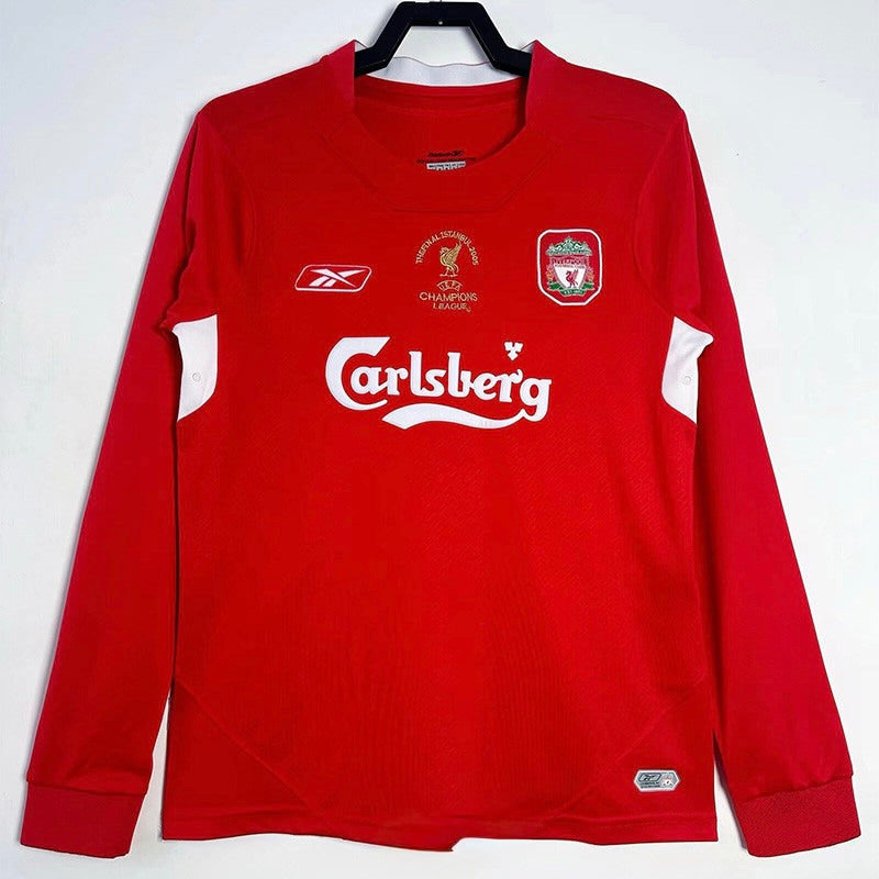 Jersey Retro Liverpool Local 04-05 8 Gerrard Manga Larga Version Aficionado Calidad Premium