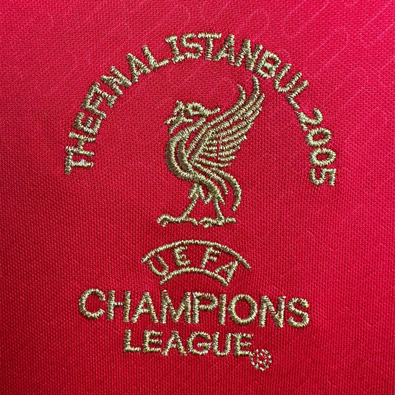 Jersey Retro Liverpool Local 04-05 8 Gerrard Manga Larga Version Aficionado Calidad Premium