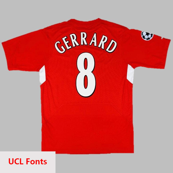 Jersey Retro Liverpool Local 04-05 8 Gerrard Manga Larga Version Aficionado Calidad Premium