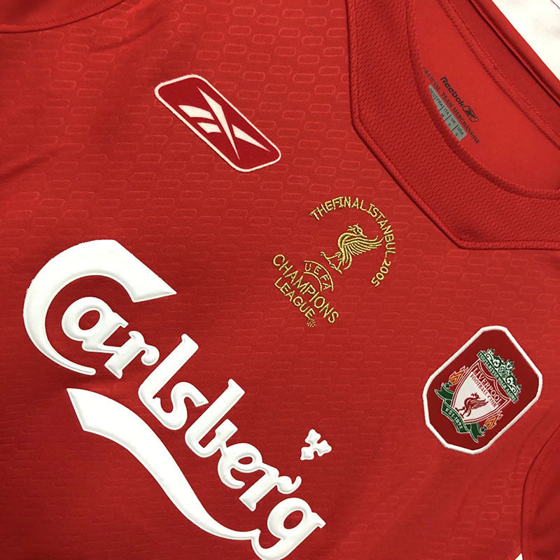 Jersey Retro Liverpool Local 04-05 8 Gerrard Manga Larga Version Aficionado Calidad Premium