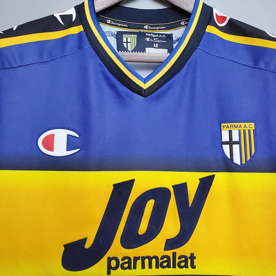 Jersey Retro Parma Local 01-02 9 Adriano Manga Corta Calidad Premium