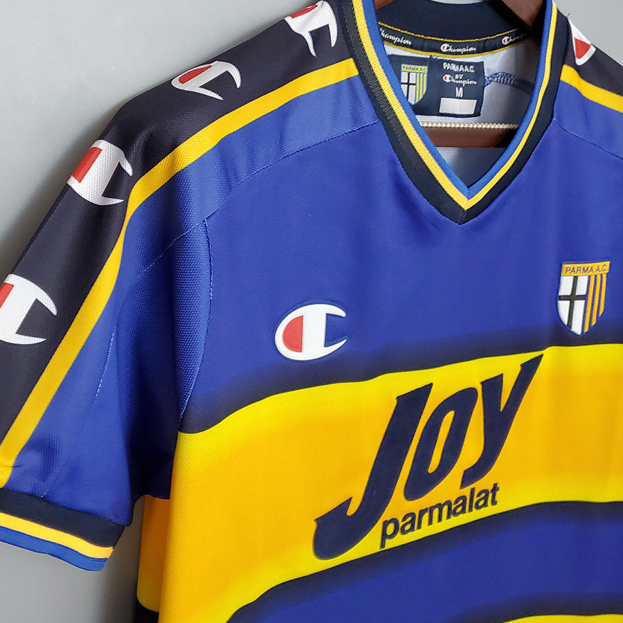 Jersey Retro Parma Local 01-02 9 Adriano Manga Corta Calidad Premium