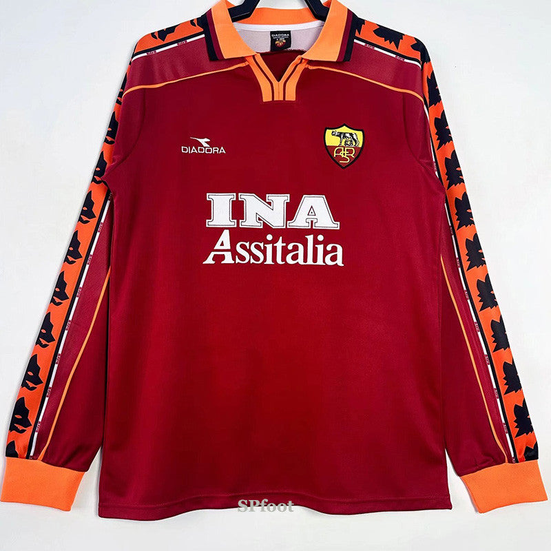 Jersey Retro AS  Roma Local 98-99 10 Totti Manga Larga Version Aficionado Calidad Premium