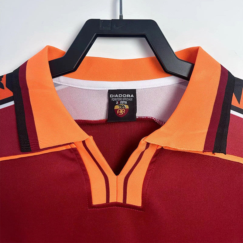 Jersey Retro AS  Roma Local 98-99 10 Totti Manga Larga Version Aficionado Calidad Premium