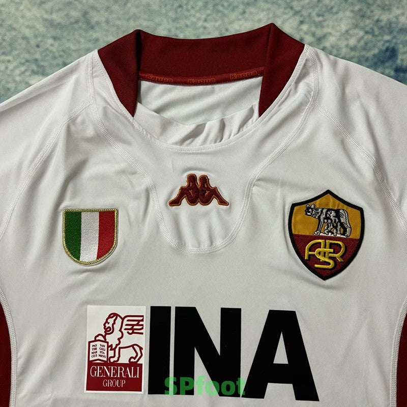 Jersey Retro AS  Roma Visitante 01-02 10 Totti Manga Larga Version Aficionado Calidad Premium