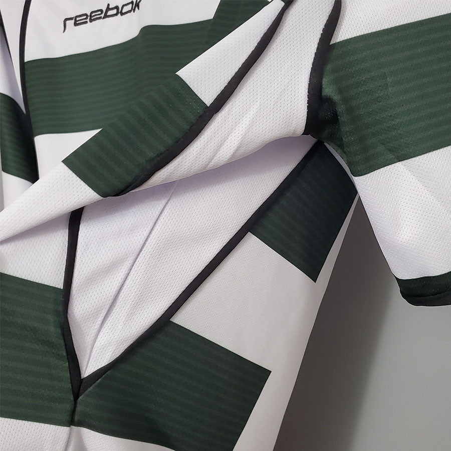 Jersey Retro Sporting CP  Local 02-03 28 Ronaldo Manga Corta Version Aficionado Calidad Premium