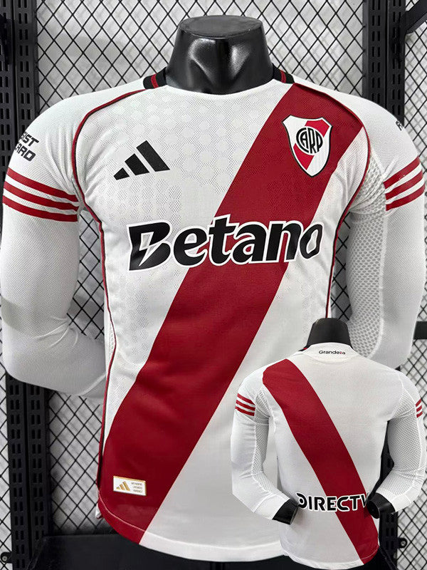 Jersey Local River Plate  25-26 Hombre Manga Larga Version Jugador Calidad Premium