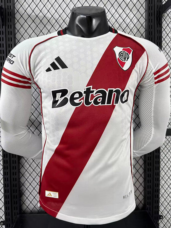 Jersey Local River Plate  25-26 Hombre Manga Larga Version Jugador Calidad Premium