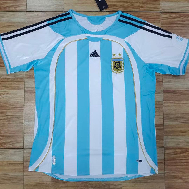 Jersey Retro Argentina Local Alemania 2006 Messi 19 Manga Corta Version Jugador