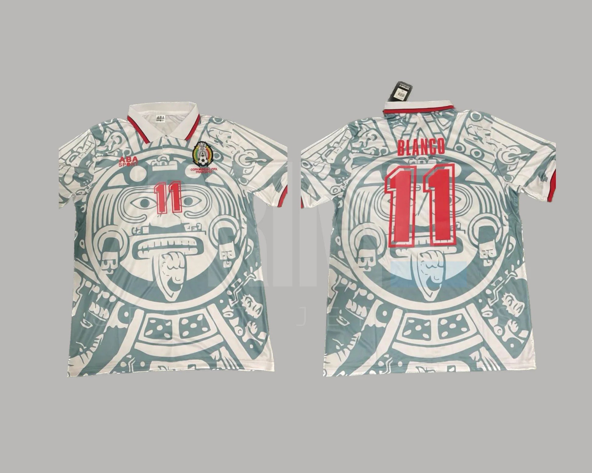 Jersey Retro Mexico Visita Francia 98 Numero 11 Blanco Manga Corta Versión Aficionado
