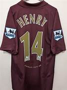 Jersey Retro Arsenal Local 05- 06 Manga Corta Numero 14 Henry Version Aficionado Calidad Premium