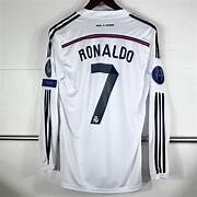 Jersey Retro Real Madrid 14-15   Ronaldo 7 Manga Larga Versión Aficionado