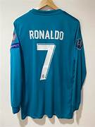 Jersey Retro Real Madrid Alternativa 17-18 Ronaldo 7 Manga Larga Versión Aficionado