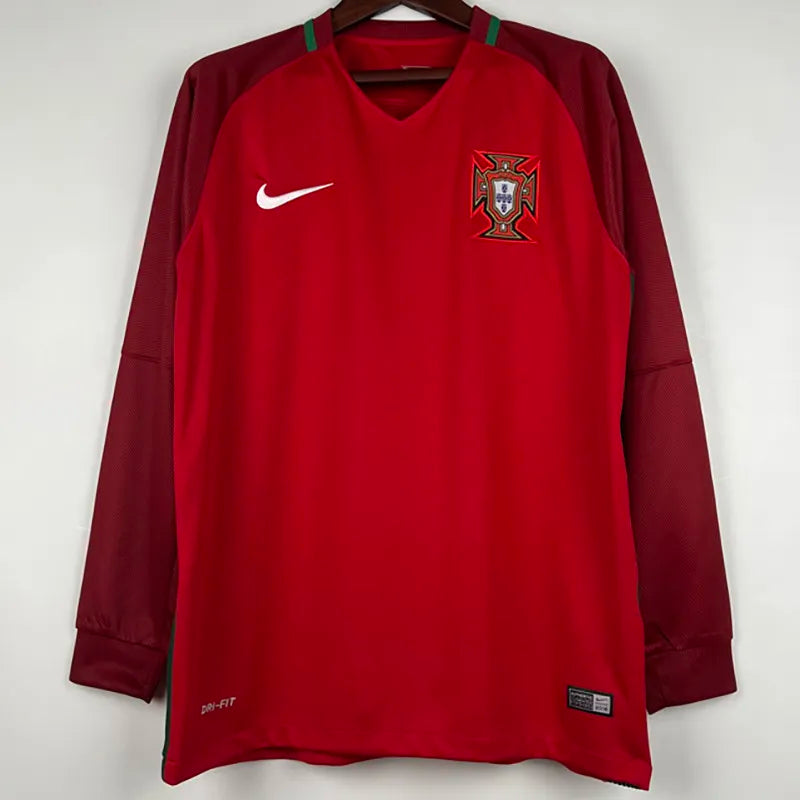 Jersey Retro Portugal 2016 7 Cristiano Ronaldo Manga Larga Version Aficionado Calidad Premium