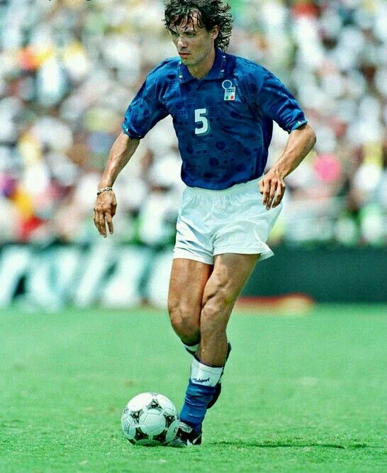 Jersey Retro Italia 1994 5 Maldini  Manga Larga Version Aficionado