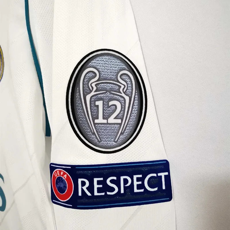 Jersey Retro Real Madrid Hombre 17-18  Ronaldo 7 Manga Larga  Versión Aficionado