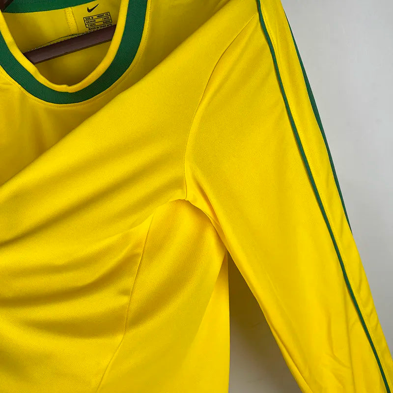 Jersey Retro Brasil 1998  9 Ronaldo  Manga Larga Version Aficionado