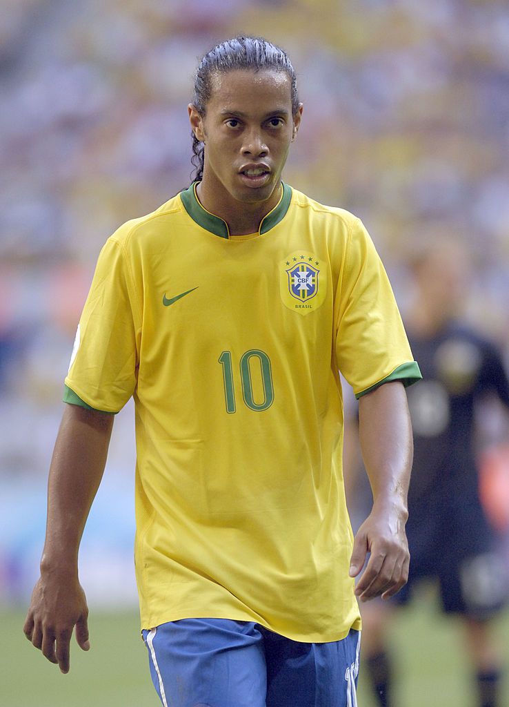 Jersey Retro Brasil 2006 10 Ronaldinho Manga Corta Version Aficionado